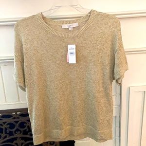 Ann Taylor Loft Gold Metallic Sweater